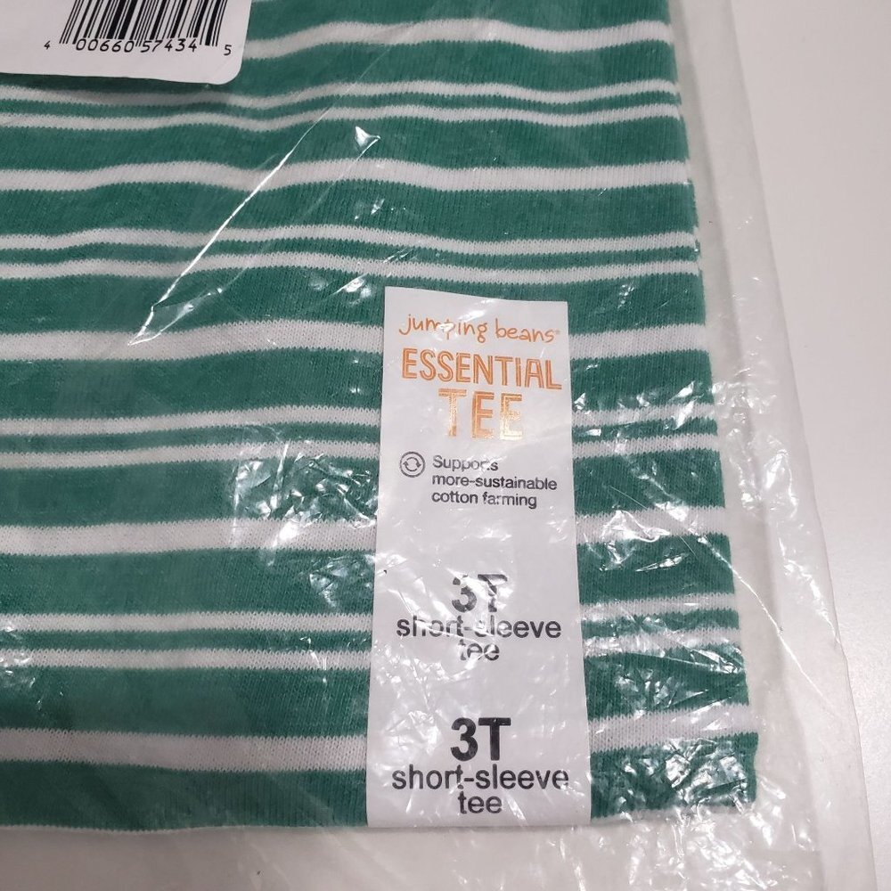 New Jumping Beans Essential Stipe Tee in‎ Green - Size 3T - Picture 3 of 4